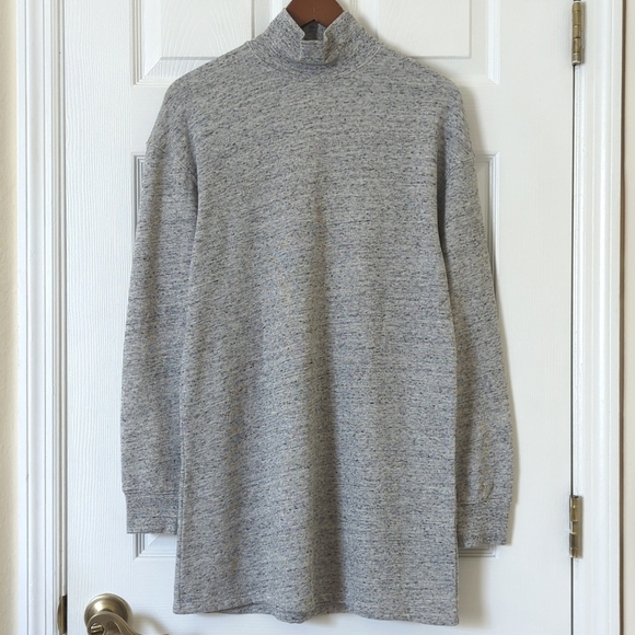 Wilfred Free Senko Long Sleeve Mock Neck Mini Sweatshirt Dress Heather Grey XS - Picture 1 of 12